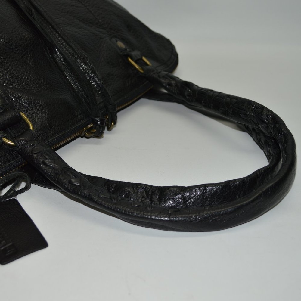 Linea Pelle Black Large Italian Leather Satchel - Picture 8 of 10